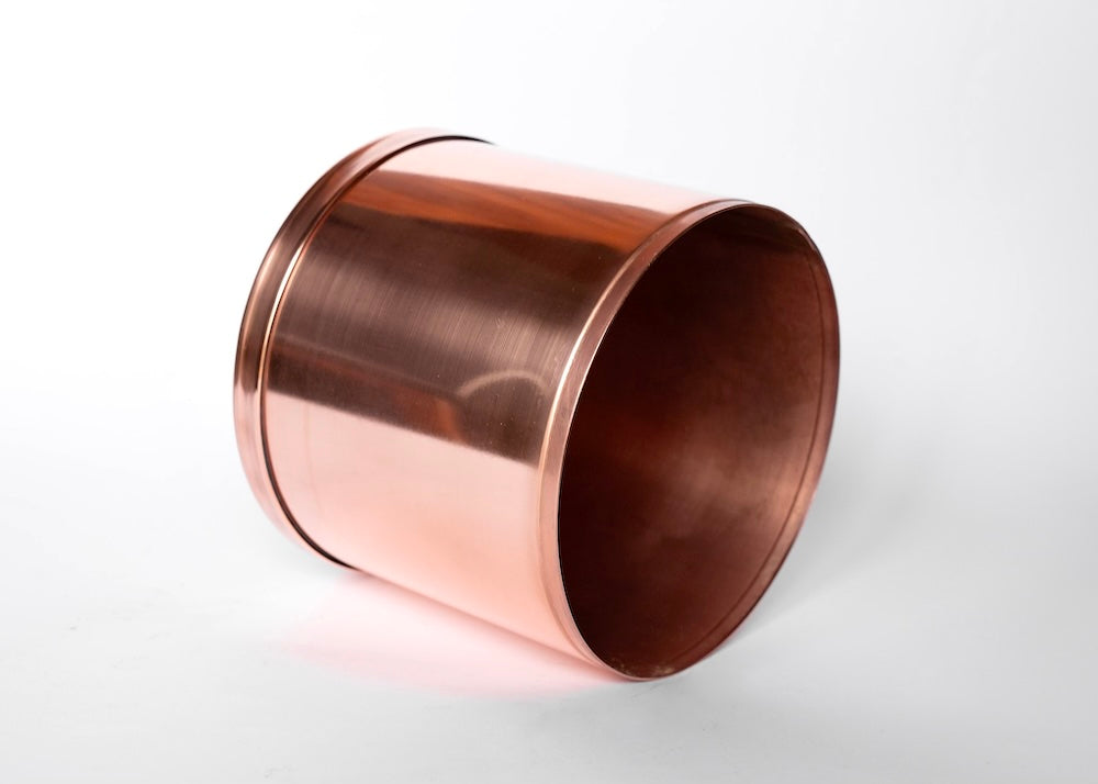 1.5 Litre Copper and Green Plant Pot Side Angle
