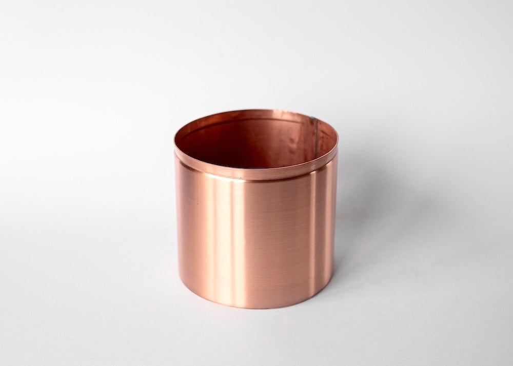 9cm copper plant pot front view