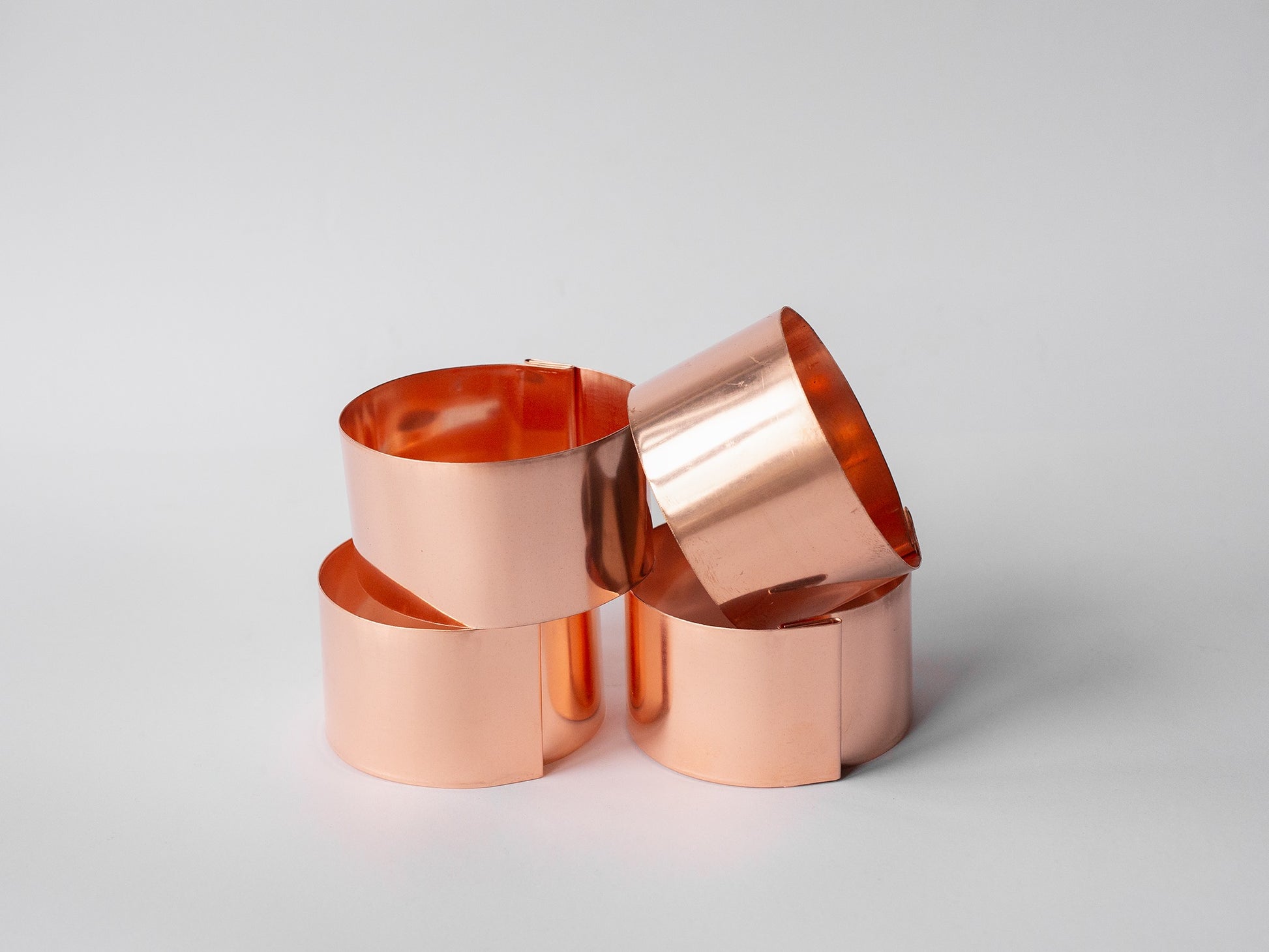 9cm Copper Slug Rings 4 Stacked