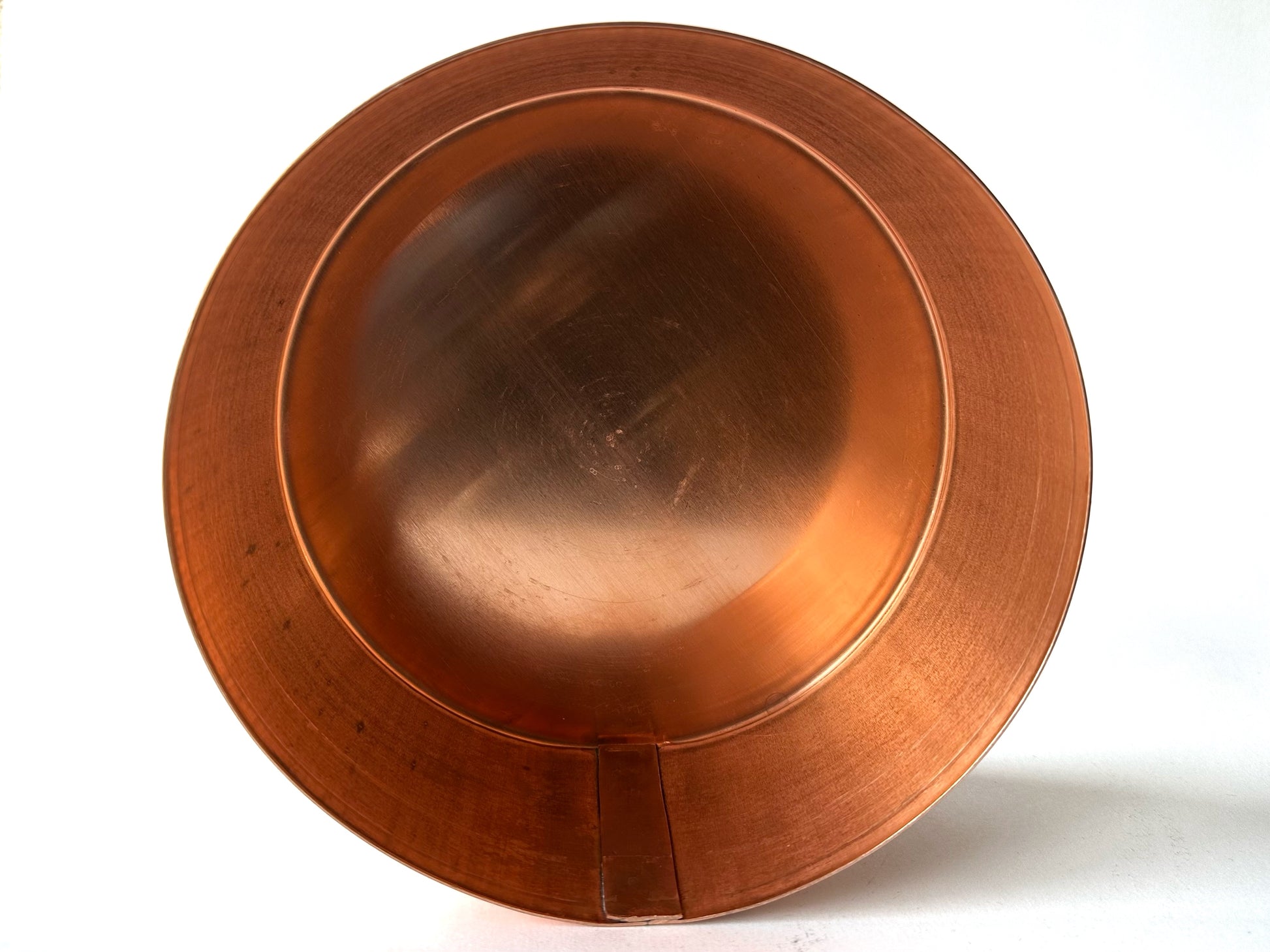 Hand made copper planter front view