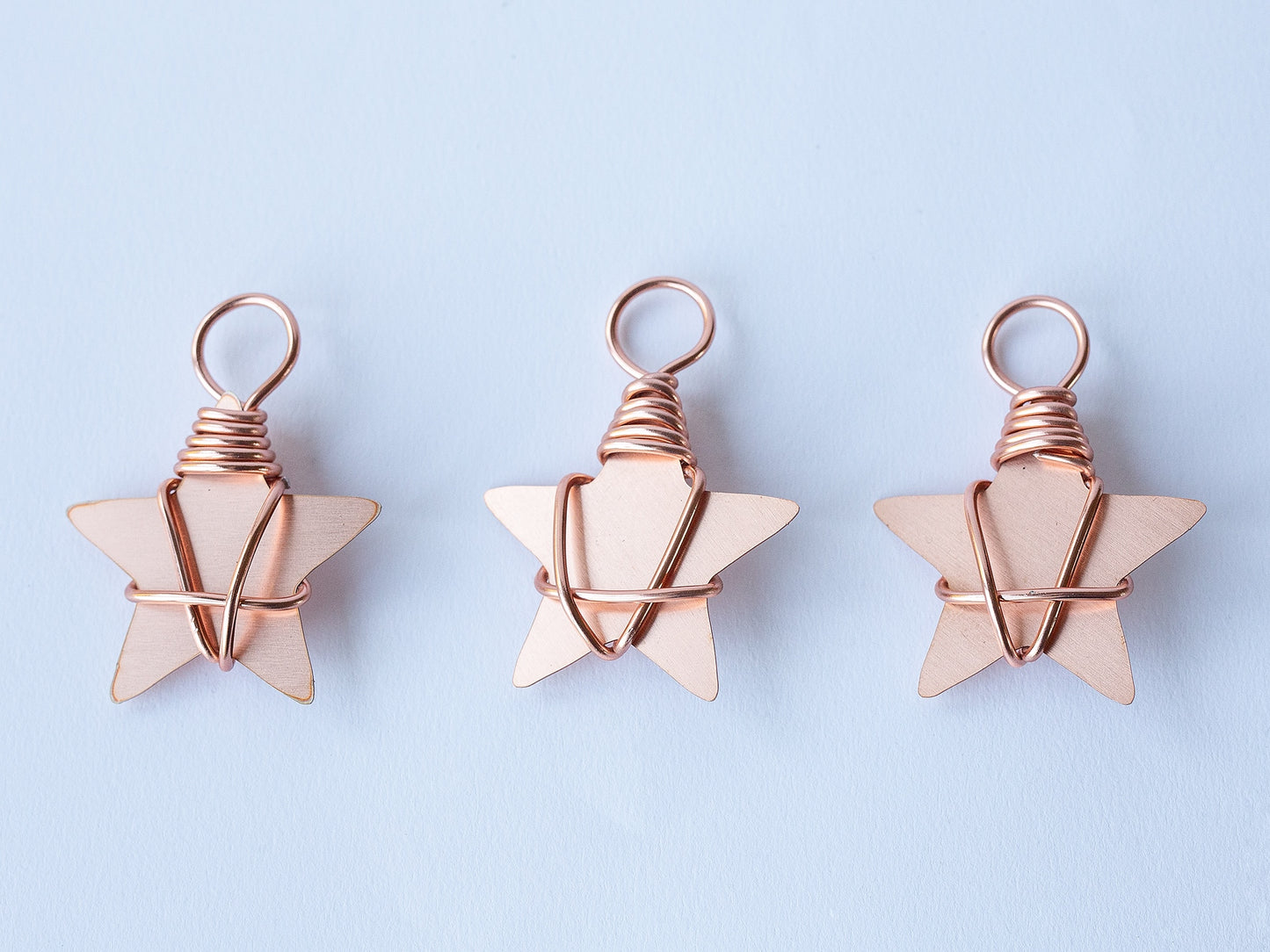 3 Copper Christmas Stars