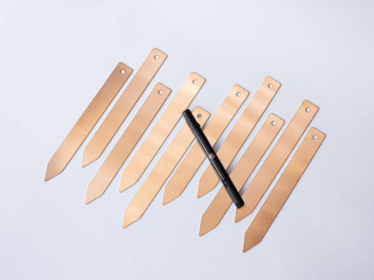 10 Copper Plant Labels with Pen