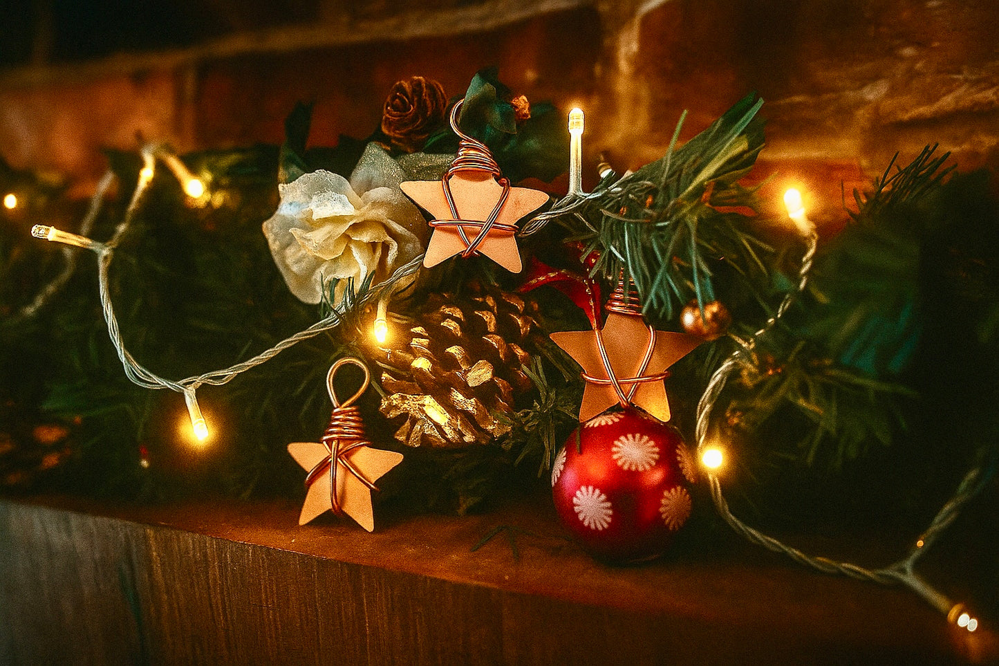 10 Copper Christmas Stars