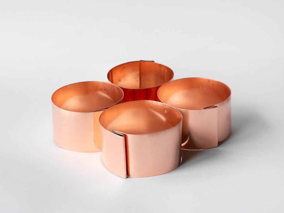 4 x 9cm Heavy Duty Copper Plant Rings Bundle – Copper and Green