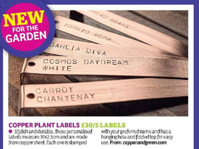 Copper And Green Garden News Copper Plant Labels