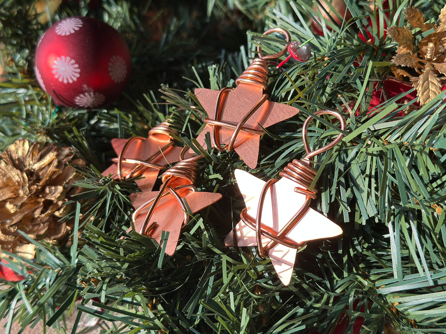10 Copper Christmas Stars