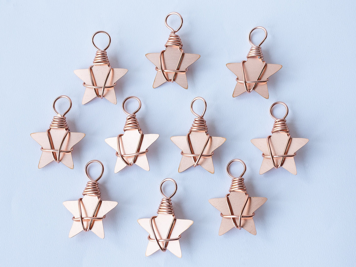 10 Copper Christmas Stars
