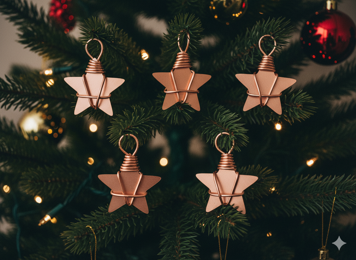 10 Copper Christmas Stars
