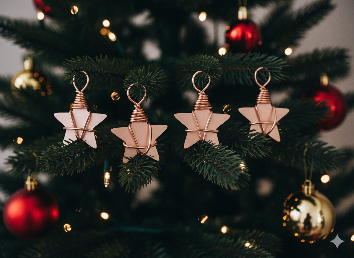 10 Copper Christmas Stars
