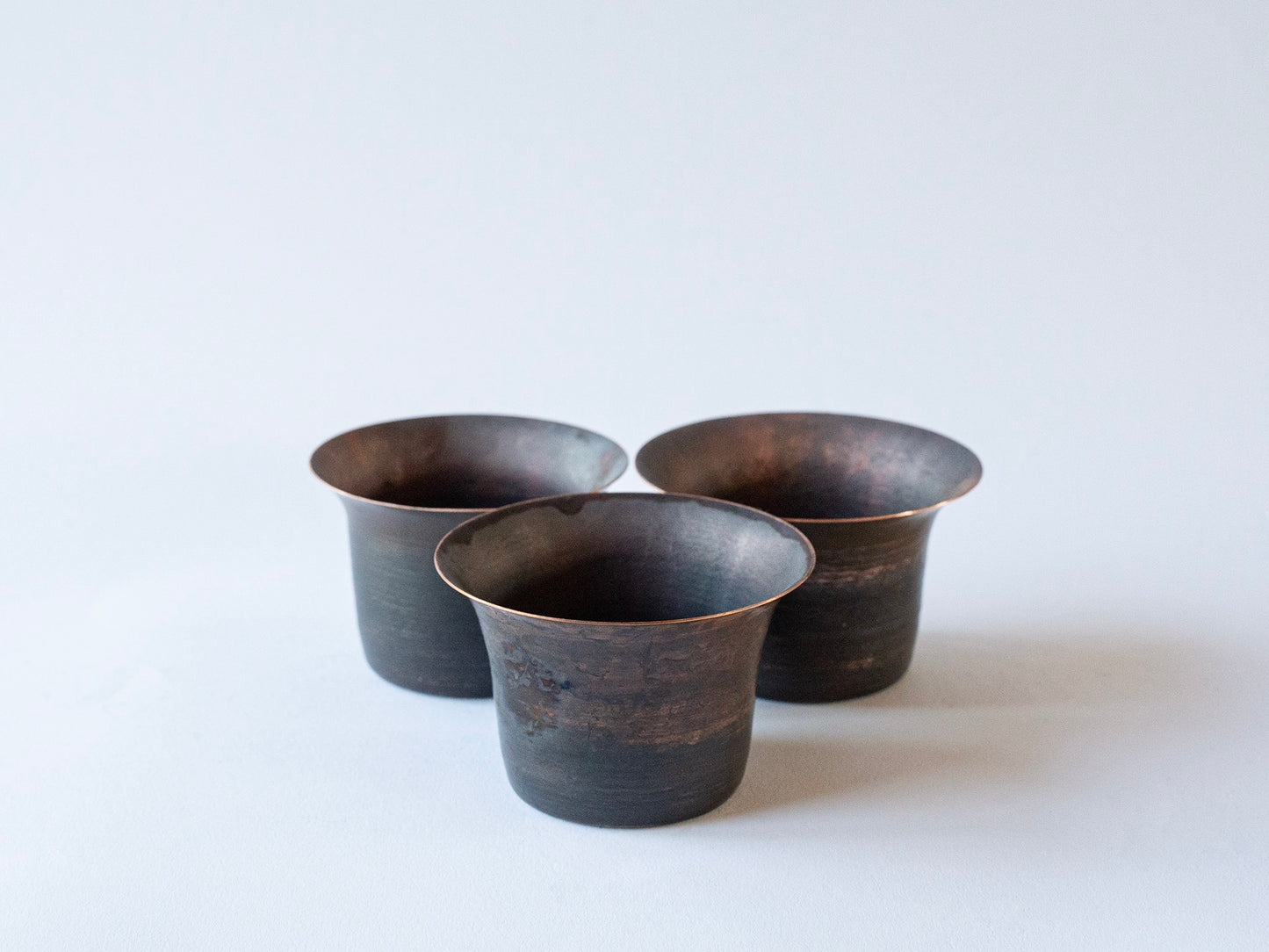 3 x Blackened Copper Pots