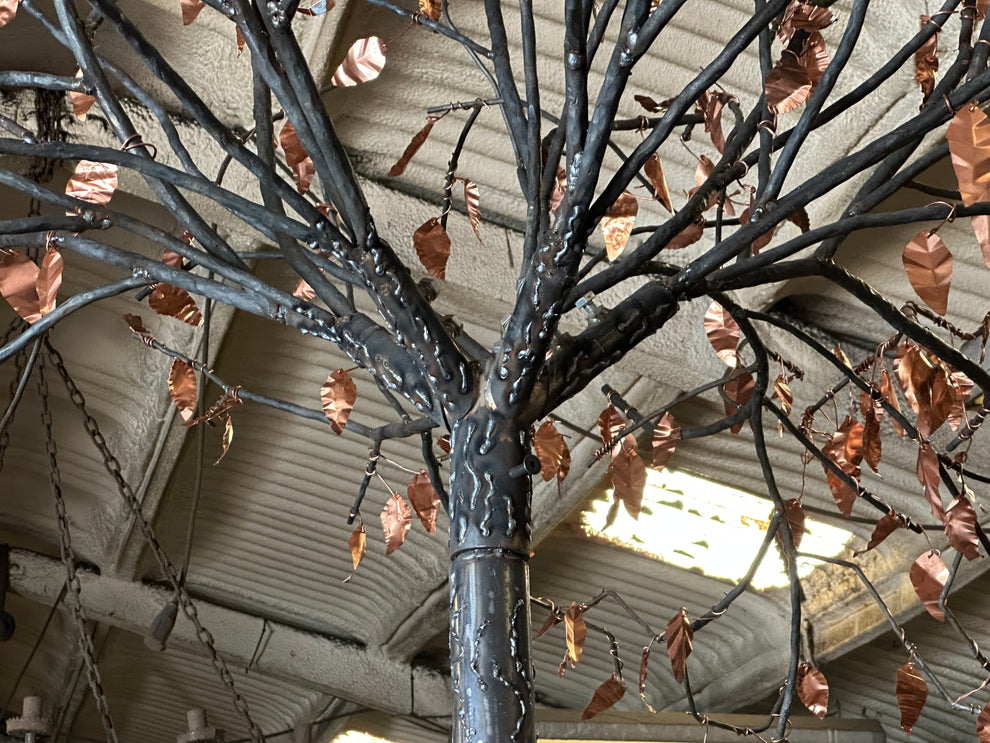 The Copper and Iron Tree — Hand-Forged Outdoor Sculpture – Copper and Green
